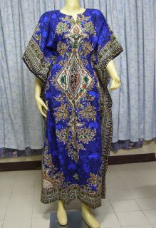 Cotton Dashiki Kaftan African Ethnic Hippy Maxi Dress