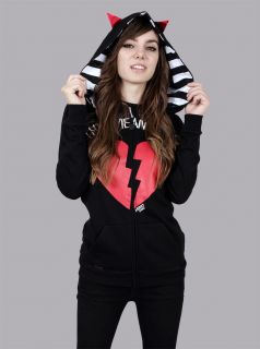 ABBEY DAWN AVRIL LAVIGNE THIS MEANS WAR HORN HOODIE NWT S+FREE GIFTS 