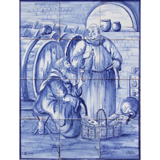 Portuguese Painted Tile Azulejo Panel Cellar of Abbot