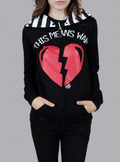 ABBEY DAWN AVRIL LAVIGNE THIS MEANS WAR HORN HOODIE NWT S+FREE GIFTS 
