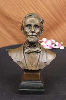 Signed Arrieta Abraham Lincoln President Bronze Bust Figural Art Deco 