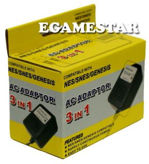 AC DC Power Adapter Adaptor NES SNES Genesis Nintendo