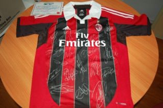 2012 2013 AC Milan Signed Soccer Jersey Home with Certificate of 