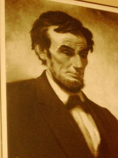    Abraham Lincoln Portrait Pensil Signed LISTED ARTIST LA Calif pu de