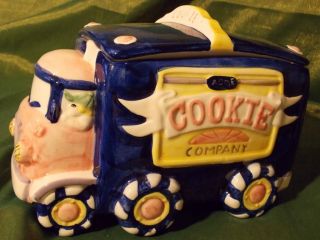 Ceramic ACME Cookie Company Truck Cookie Jar Container Holder