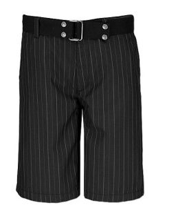 Affliction Black Premium Belt Ace Pinstripe Shorts