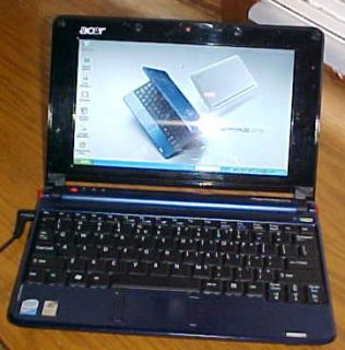 Acer Aspire One Netbook Zg5 Blue Windows Xp 1gb 1 6 intel atom