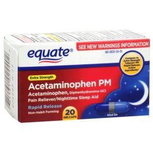 reliever pm nighttime sleep aid extra strength acetaminophen 20 
