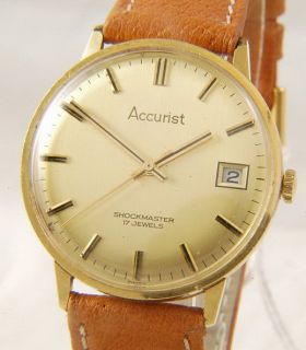 Beautiful Accurist Shockmaster Gold Plated Manual Wind Gents Watch M44 