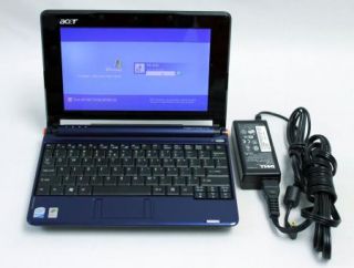 Blue Acer Aspire One ZG5 Netbook with Power Adapter