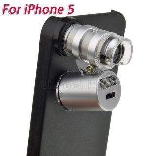 New 60X Zoom Magnify Microscope Micro Lens For iPhone 5 5G +Back Cover 