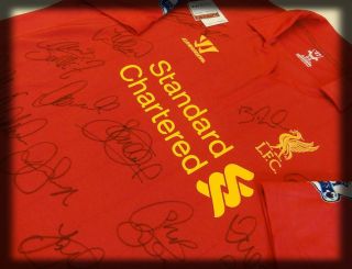 Official Hand Signed New Liverpool Shirt 2012 13 Full Squad Autographs 