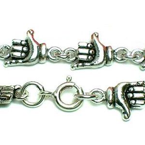 925 Sterling Silver Hang Loose Charm Link Bracelet