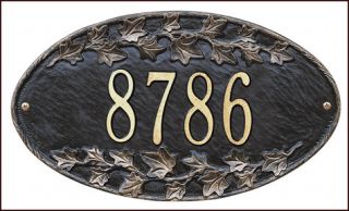 New Personalized Ivy Oval Address Marker Plaque Sign
