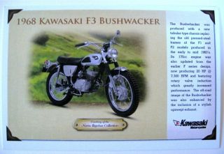 Promo Postcard Kawasaki 1968 F3 Bushwacker Card 175cc RARE Collector 