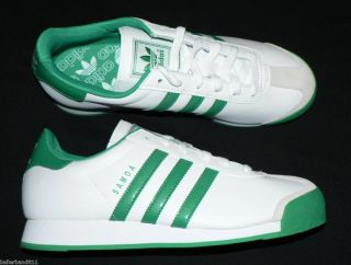 Adidas Samoa Lea J Shoes Youth Boys Juniors New White Green GS