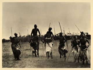 1930 Tutsi Watusi People Dancing Ethnic Dance Africa   ORIGINAL 