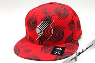 Adidas Portland Trail Blazers NBA Fitted Cap Red New