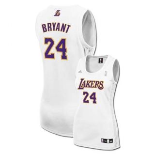   Los Angeles Lakers White Womens Replica Adidas NBA Jersey