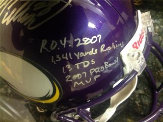 Adrian Peterson Signed Vikings Proline Helmet w Inscriptions AD28 Holo 