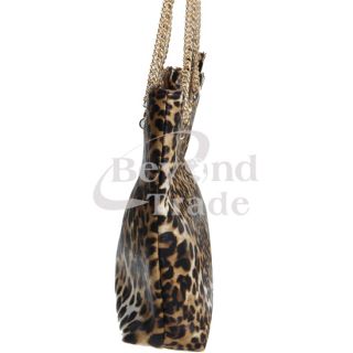 Fashion Women Leopard Pattern PU Bag Shoulder Bag Handbag Tote Shopper 