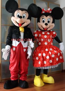 Mickey and Minnie Mouse 2 Mascot Costume Adult Cartoon