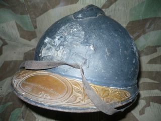   complete beautiful artillery french helmet adrian M15 officer name ww1