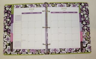 this is a vera bradley 2011 2012 agenda in the plum petals pattern