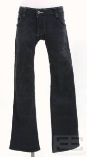 Agatha Blois Black Faded Denim x Patch Mens Handmade Pants Size 30 