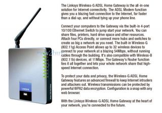 Linksys Wireless G ADSL Home Gateway WAG200G   wireless router