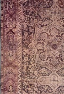 6x8 Burgundy Antique Indian Agra Oriental Hand Knotted Wool Area Rug 