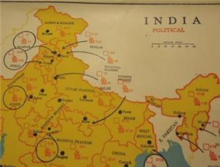   Rare Map Book of INDIA 1950 commerce industrial autotrade agriculture