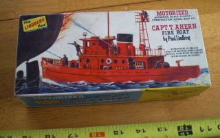   Lindberg model kit box Catpain T. Ahern Fire Boat Firefighter BOX ONLY