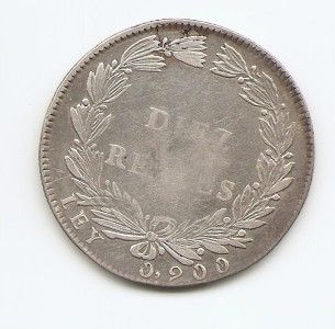 colombia 10 reales 1847 km 107 vf+