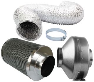   10 12 inch Inline Fan Carbon Air Filter Ducting Combo