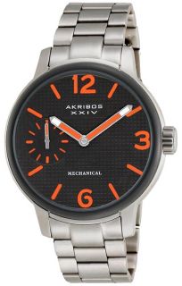 Akribos XXIV AK496OR Mechanical Orange Bracelet Mens Watch