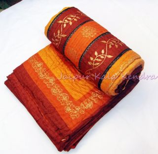 Premium Jaipuri Razai with Gold Print Rajasthani Quilt