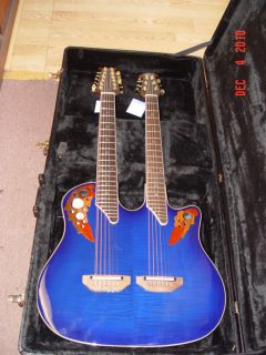Ovation Double Neck Beautful Blue Guitar Reg $1599 00