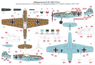 48 Airfix Messerschmitt BF 109E Trop Fighter Mint