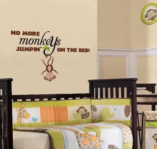 Monkey Quote Decal Children Monkeys Wall Decal No More Monkeys Jumpin 