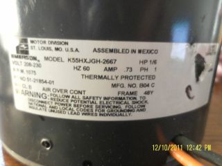 Emerson Central Air Conditioner Condensor Fan Motor. Part Number 51 