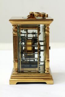 French Brass and Glass Carriage Clock with Alarm