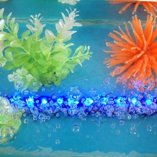   31cm 12 LED Fish Water Tank Aquarium Blue Bubble Air Curtain Lighting