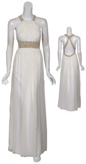 Aidan Mattox Ivory Silk Bridal Evening Gown Dress 12 New