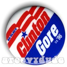 President Bill Clinton Al Gore 1996 Political Campaign 96 Pin Button 