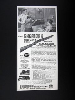 Sheridan Blue Silver Streak Pneumatic Rifle 1966 Print Ad 
