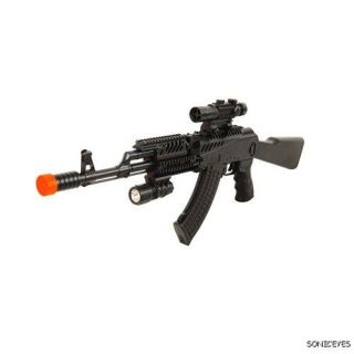 47 spring airsoft gun w flash laser scope bb ak47