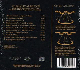 Gary Karr Adagio D Albinoni 24K Gold Cisco CD New SEALED