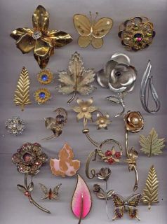 23 Old Pin Brooch Sarah Coventry Alan J Flower Butterfly Costume 