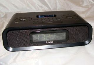 iHome IP97 iPod iPhone Dual Alarm Clock Radio Black Nice
